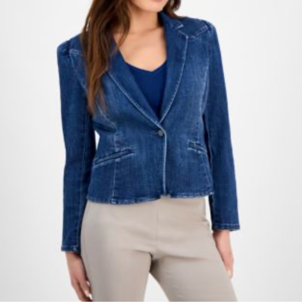Women's‎ Classic Blue Denim Jacket Blazer Size Small